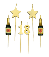 Kaarsjes 18 Jaar Champagne 17,5cm